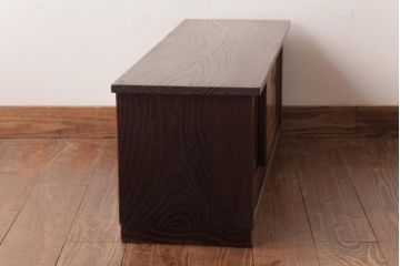 ヴィンテージ家具　ビンテージ　栗材　浮造り仕上げが味のある収納棚(戸棚、袋棚)