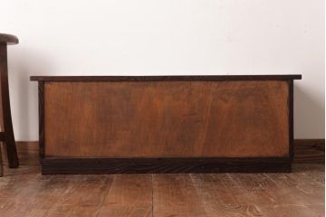 ヴィンテージ家具　ビンテージ　栗材　浮造り仕上げが味のある収納棚(戸棚、袋棚)