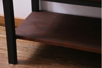 和製アンティーク　リメイク家具　観音開き・脚付き　十字金具が渋さ醸し出す時代箪笥サイドボード(収納棚、戸棚)