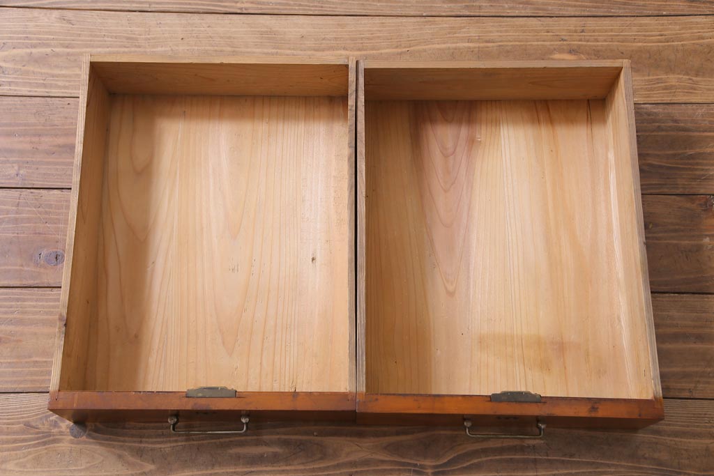 レトロ家具　昭和レトロ　ツートーンカラーが粋なワークデスク(平机、在宅ワーク、在宅用)