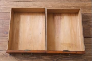 レトロ家具　昭和レトロ　ツートーンカラーが粋なワークデスク(平机、在宅ワーク、在宅用)