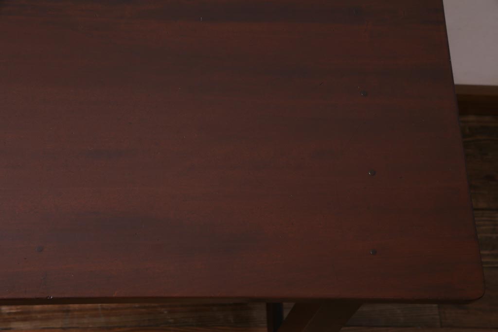 レトロ家具　昭和レトロ　ツートーンカラーが粋なワークデスク(平机、在宅ワーク、在宅用)