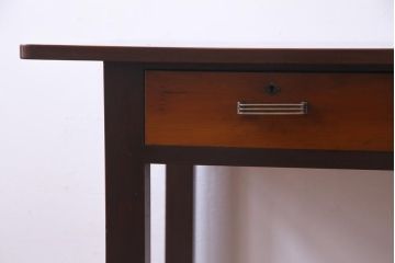 レトロ家具　昭和レトロ　ツートーンカラーが粋なワークデスク(平机、在宅ワーク、在宅用)
