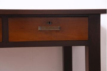 レトロ家具　昭和レトロ　ツートーンカラーが粋なワークデスク(平机、在宅ワーク、在宅用)