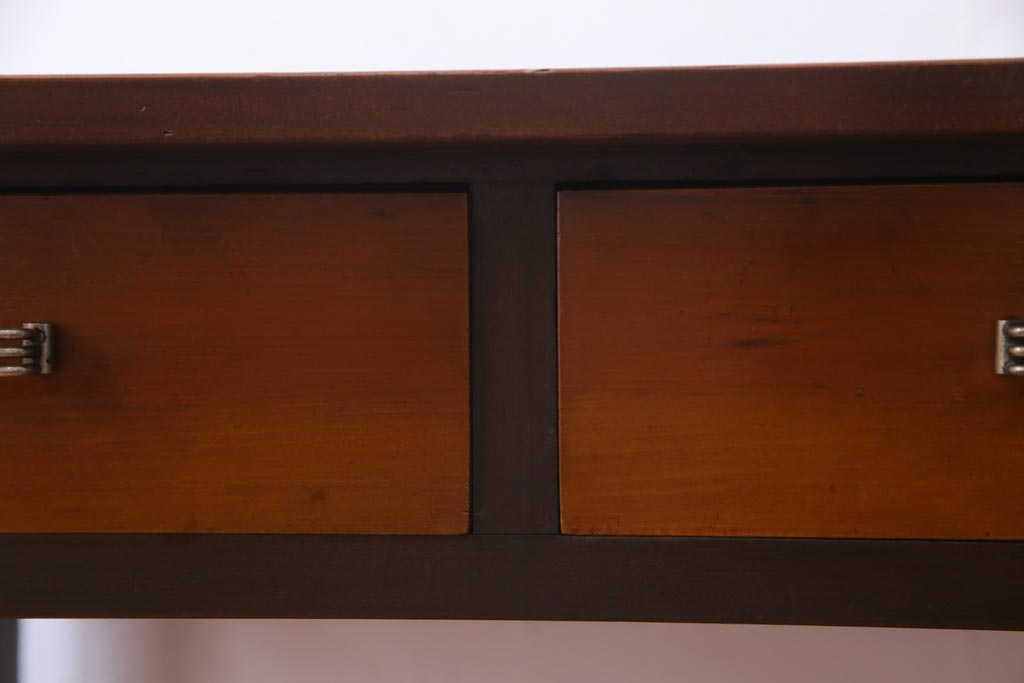 レトロ家具　昭和レトロ　ツートーンカラーが粋なワークデスク(平机、在宅ワーク、在宅用)