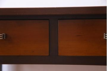 レトロ家具　昭和レトロ　ツートーンカラーが粋なワークデスク(平机、在宅ワーク、在宅用)