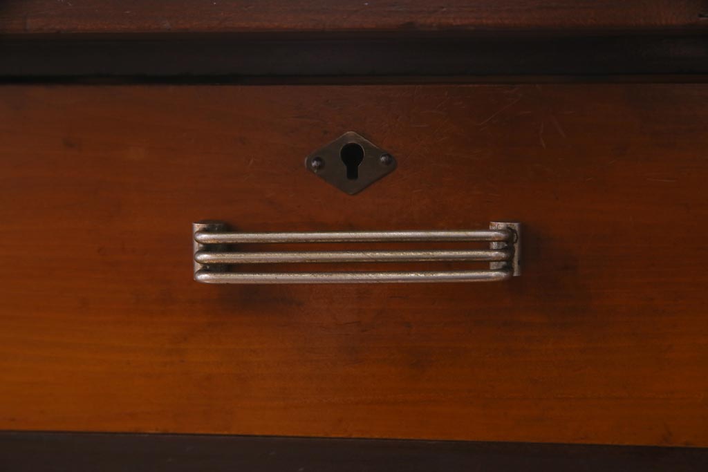 レトロ家具　昭和レトロ　ツートーンカラーが粋なワークデスク(平机、在宅ワーク、在宅用)