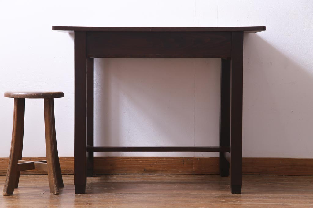 レトロ家具　昭和レトロ　ツートーンカラーが粋なワークデスク(平机、在宅ワーク、在宅用)