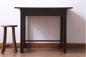 レトロ家具　昭和レトロ　ツートーンカラーが粋なワークデスク(平机、在宅ワーク、在宅用)