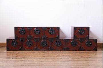 中古　岩谷堂箪笥　レア!組み合わせで形が変わるユニット型階段箪笥(和タンス、引き出し、チェスト)