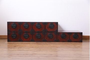 中古　岩谷堂箪笥　レア!組み合わせで形が変わるユニット型階段箪笥(和タンス、引き出し、チェスト)