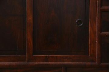 和製ビンテージ　松本民芸家具　M.C型　角手が目を引く和モダンの茶棚(飾棚、茶箪笥、茶タンス)