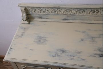 ペイント家具　イギリスアンティーク　シャビーなペイントが味わい添えるサイドボード(収納棚、引き出し)