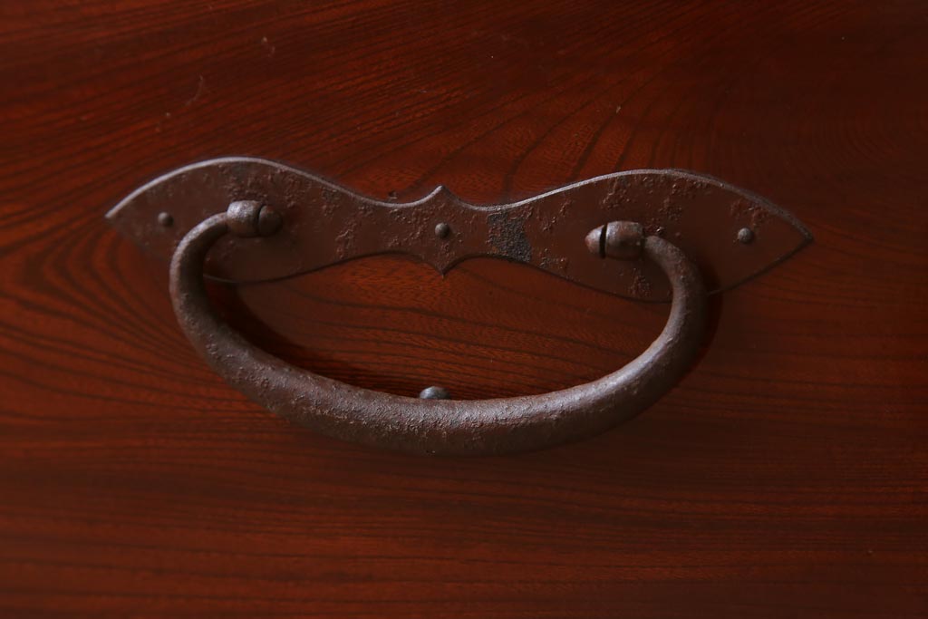 アンティーク家具　極上品　古民具・骨董　明治大正期　前面欅材　アンティーク最上箪笥(衣装箪笥)