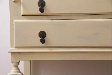 イギリスアンティーク　ペイント家具　優しげで柔らかな雰囲気が魅力的なライティングビューロー(机、在宅ワーク、在宅用デスク、引き出し)