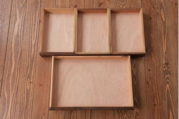 レトロ家具　昭和レトロ　シンプルで直線的なデザインの片袖デスク(文机、在宅ワーク、在宅用座机)