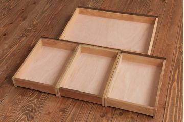 レトロ家具　昭和レトロ　シンプルで直線的なデザインの片袖デスク(文机、在宅ワーク、在宅用座机)