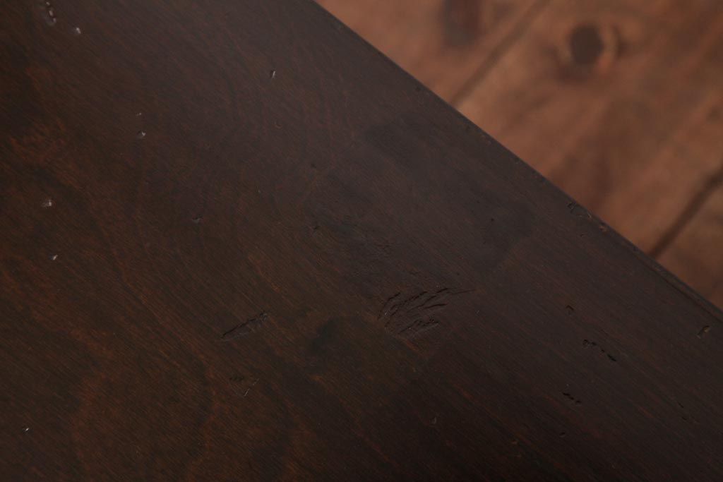 レトロ家具　昭和レトロ　シンプルで直線的なデザインの片袖デスク(文机、在宅ワーク、在宅用座机)