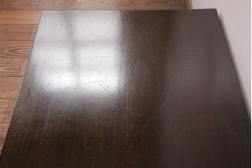 レトロ家具　昭和レトロ　シンプルで直線的なデザインの片袖デスク(文机、在宅ワーク、在宅用座机)