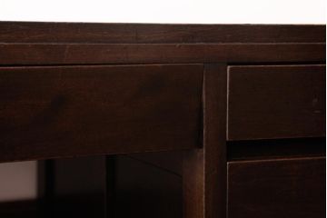 レトロ家具　昭和レトロ　シンプルで直線的なデザインの片袖デスク(文机、在宅ワーク、在宅用座机)