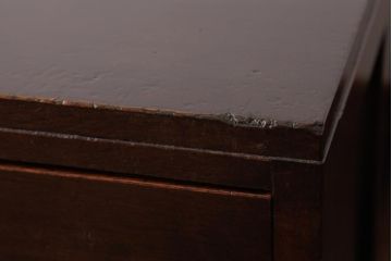 レトロ家具　昭和レトロ　シンプルで直線的なデザインの片袖デスク(文机、在宅ワーク、在宅用座机)