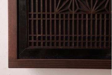 ラフジュ工房オリジナル　欄間リメイク　片面ガラス 角麻の葉文様　風情あふれる組子が美しい壁付け照明(ウォールランプ)