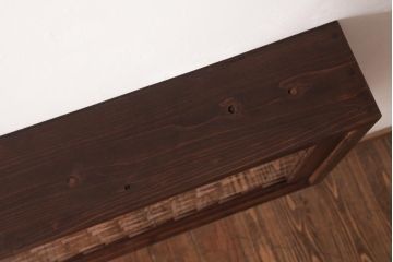ラフジュ工房オリジナル　両面ガラス 欄間リメイク　凝ったデザイン組子がお洒落な壁付け照明(ウォールランプ)