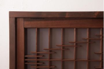 ラフジュ工房オリジナル　欄間リメイク　片面ガラス　素朴な木の風合いが温かみのある壁付け照明(ウォールランプ)