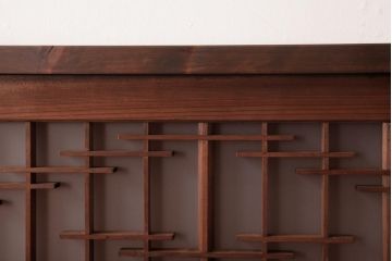 ラフジュ工房オリジナル　欄間リメイク　片面ガラス　素朴な木の風合いが温かみのある壁付け照明(ウォールランプ)
