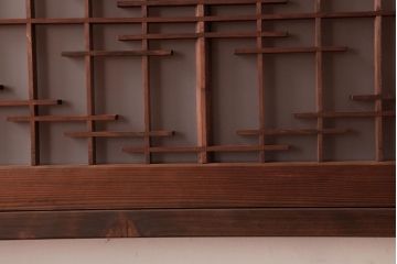 ラフジュ工房オリジナル　欄間リメイク　片面ガラス　素朴な木の風合いが温かみのある壁付け照明(ウォールランプ)
