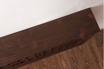 ラフジュ工房オリジナル　欄間リメイク　片面ガラス　素朴な木の風合いが温かみのある壁付け照明(ウォールランプ)(1)