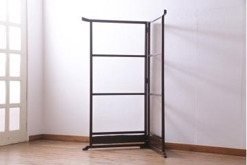 アンティーク雑貨　和製アンティーク　特大　味わい深い木肌が魅力的な二つ折り衣桁(ハンガーラック、着物掛け)