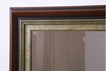 アンティーク雑貨　中古　イタリア製　品のあるアンティークスタイルにおすすめな木製壁掛けミラー(姿見、鏡)