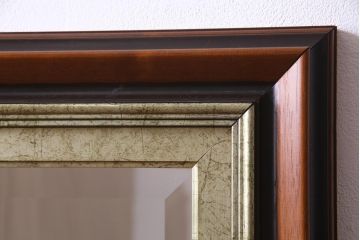 アンティーク雑貨　中古　イタリア製　品のあるアンティークスタイルにおすすめな木製壁掛けミラー(姿見、鏡)
