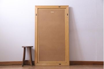 アンティーク雑貨　中古　イタリア製　品のあるアンティークスタイルにおすすめな木製壁掛けミラー(姿見、鏡)
