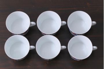 中古　十二代今泉今右衛門　四季折々の花が素敵なカップ&ソーサー6客セット