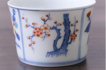 中古　十二代今泉今右衛門　四季折々の花が素敵なカップ&ソーサー6客セット