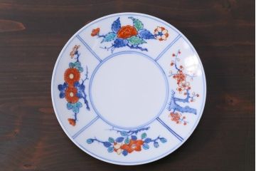 中古　十二代今泉今右衛門　四季折々の花が素敵なカップ&ソーサー6客セット