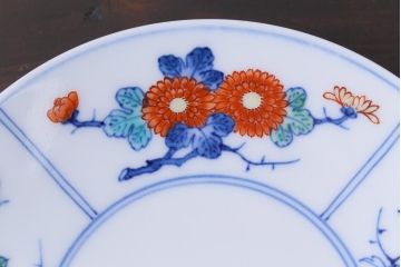 中古　十二代今泉今右衛門　四季折々の花が素敵なカップ&ソーサー6客セット