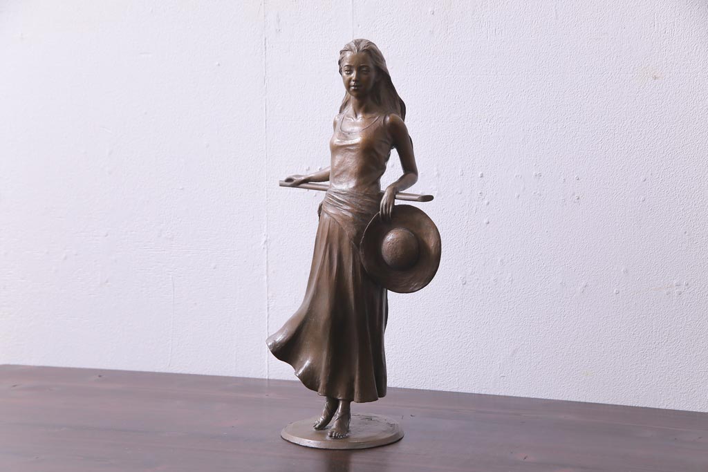 大道寺光弘作　ブロンズ像　藍色の風 大道寺光弘 『藍色の風』 ｜骨董品買取 緑和堂