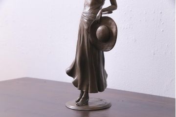 アンティーク雑貨　大道寺光弘　作品名「藍色の風」　ブロンズ像