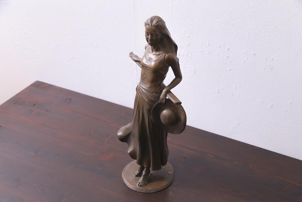 大道寺光弘作　ブロンズ像　藍色の風 大道寺光弘 『藍色の風』 ｜骨董品買取 緑和堂