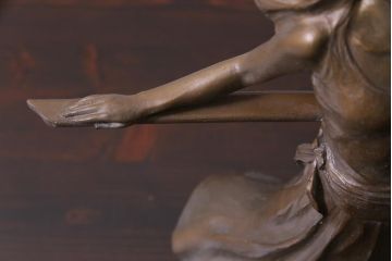 アンティーク雑貨　大道寺光弘　作品名「藍色の風」　ブロンズ像