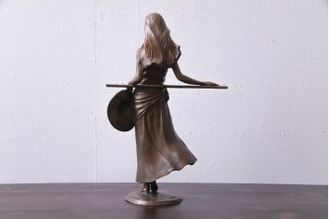 アンティーク雑貨　大道寺光弘　作品名「藍色の風」　ブロンズ像