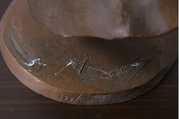 アンティーク雑貨　大道寺光弘　作品名「藍色の風」　ブロンズ像