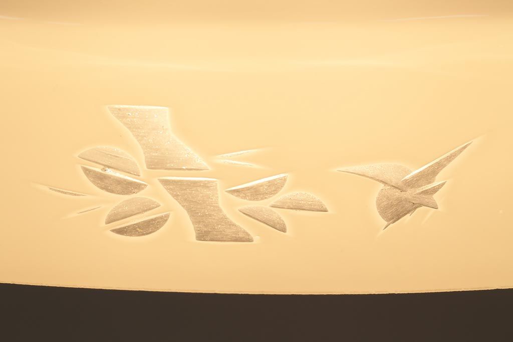 和製アンティーク　切子　四角いフォルムがレトロな雰囲気醸し出すペンダントライト(天井照明、吊り下げ照明)