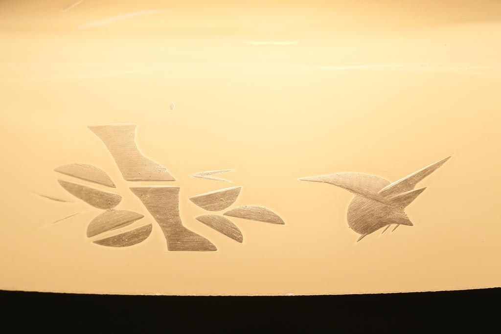 和製アンティーク　切子　四角いフォルムがレトロな雰囲気醸し出すペンダントライト(天井照明、吊り下げ照明)