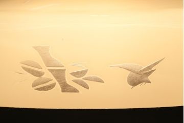 和製アンティーク　切子　四角いフォルムがレトロな雰囲気醸し出すペンダントライト(天井照明、吊り下げ照明)