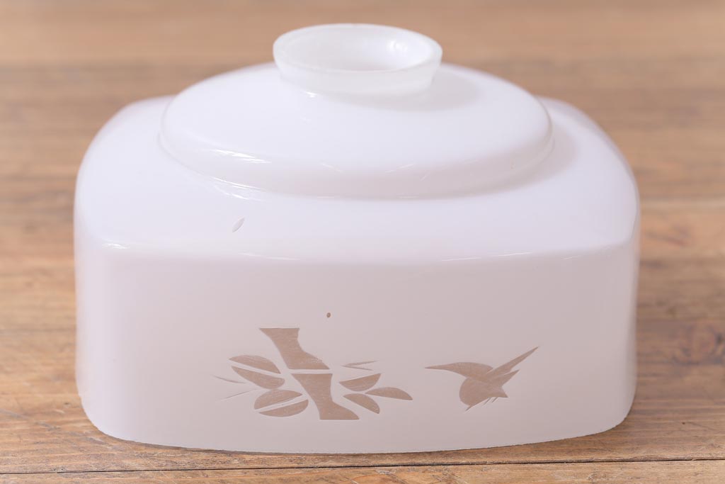 和製アンティーク　切子　四角いフォルムがレトロな雰囲気醸し出すペンダントライト(天井照明、吊り下げ照明)