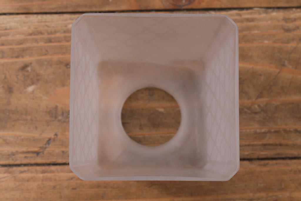 和製アンティーク　籠目紋様が素敵なすりガラスシェードのペンダントライト(天井照明、吊り下げ照明)